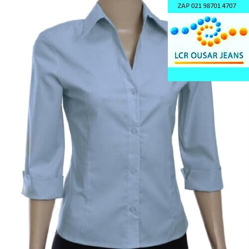 camisa social feminina uniformes lcr ousar